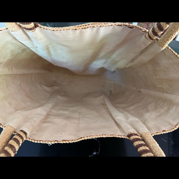 Fabulous vintage straw summer bag mimosa blossoms Palm Royale - Picture 5 of 5